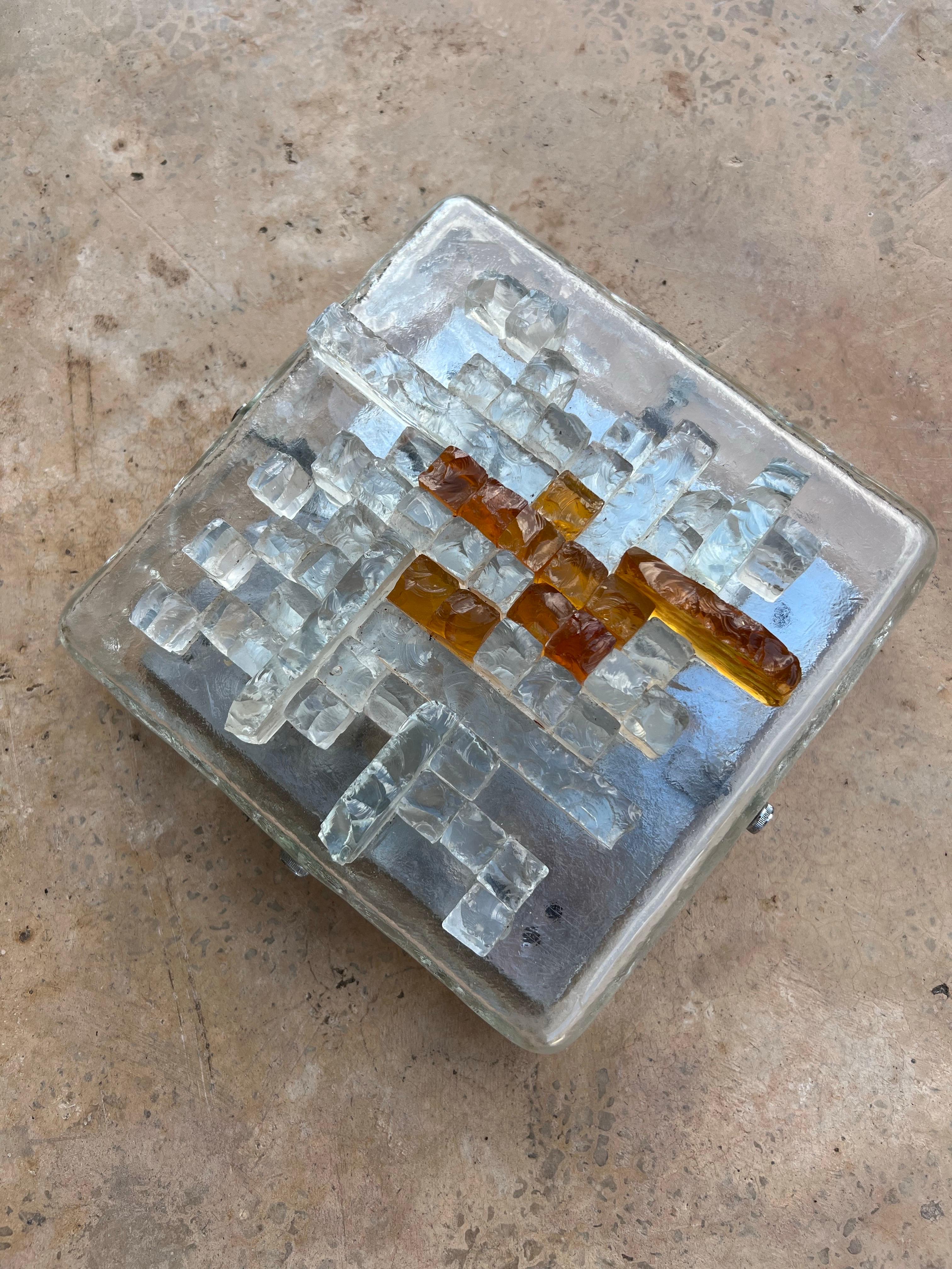 Vetro intagliato Applique o lampada da soffitto di Poliarte in vendita