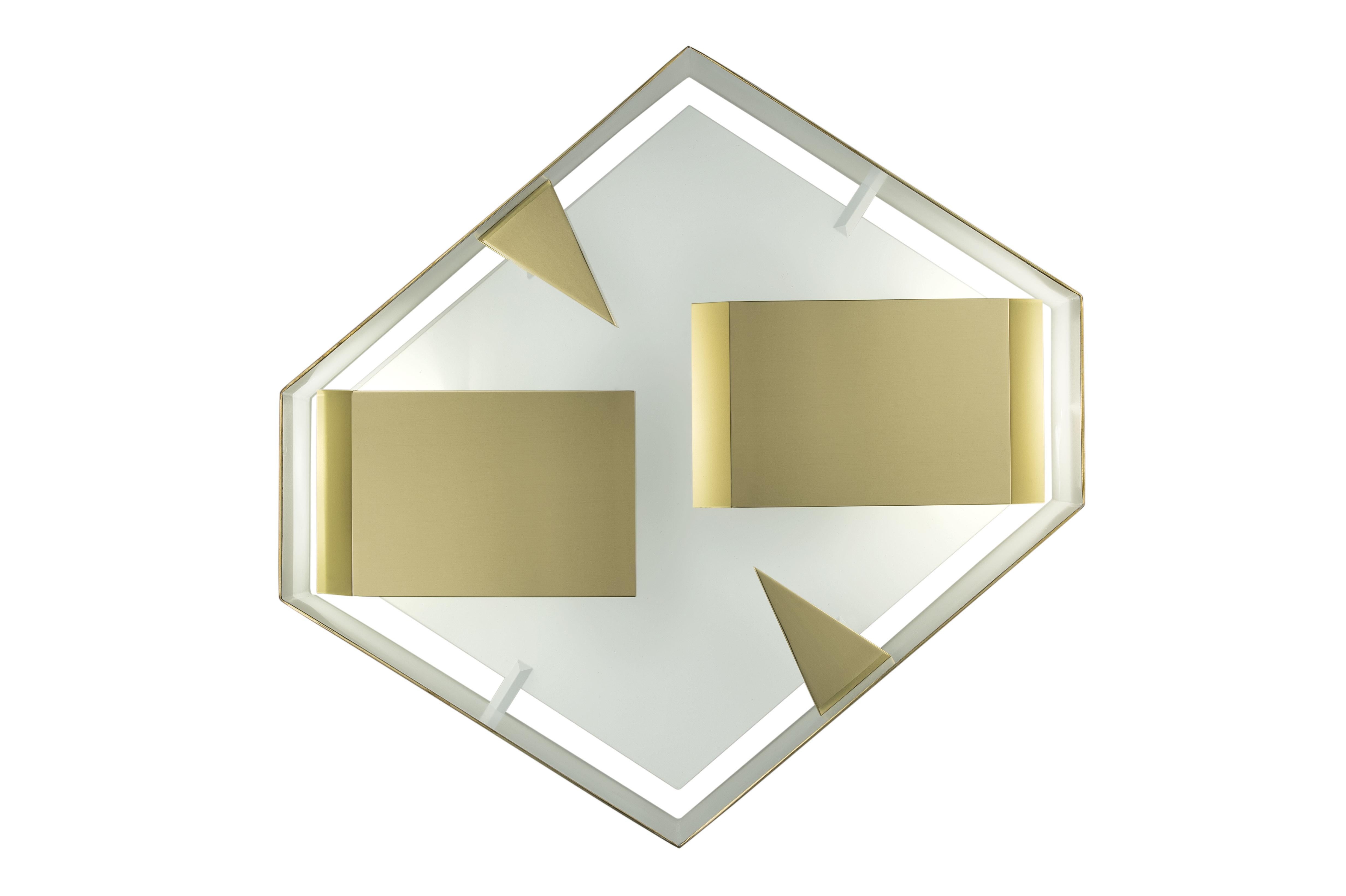Modern Wall Sconce Screen of Light by Gio Ponti Limited Edition Italy Polished Brass For Sale