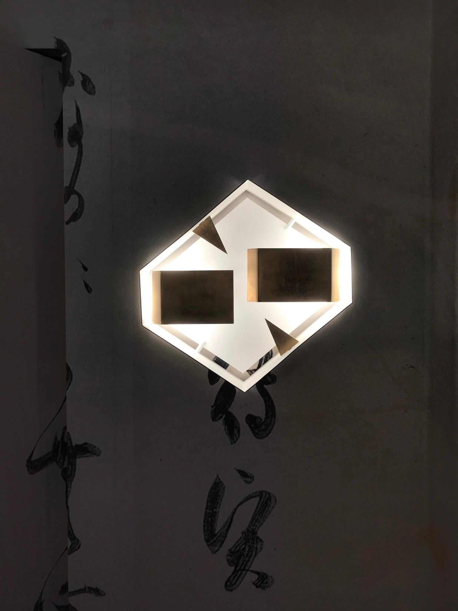 Italian Wall Sconce Screen of Light Gio Ponti Limited Edition 2012 2017 Bronzed Brass For Sale