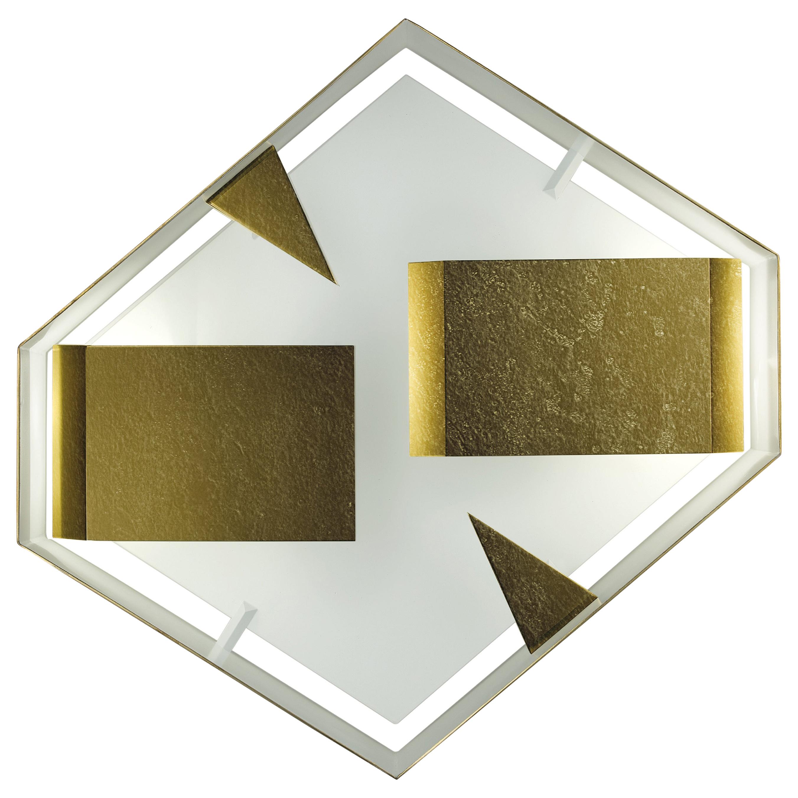 Gio Ponti Wandleuchter Raumteiler mit Leuchte, limitierte Auflage 2012 2017, Bronze Messing
