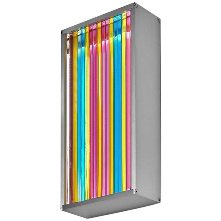 Colorful Contemporary Glass & Aluminum LED Wall Sconce Light For Sale