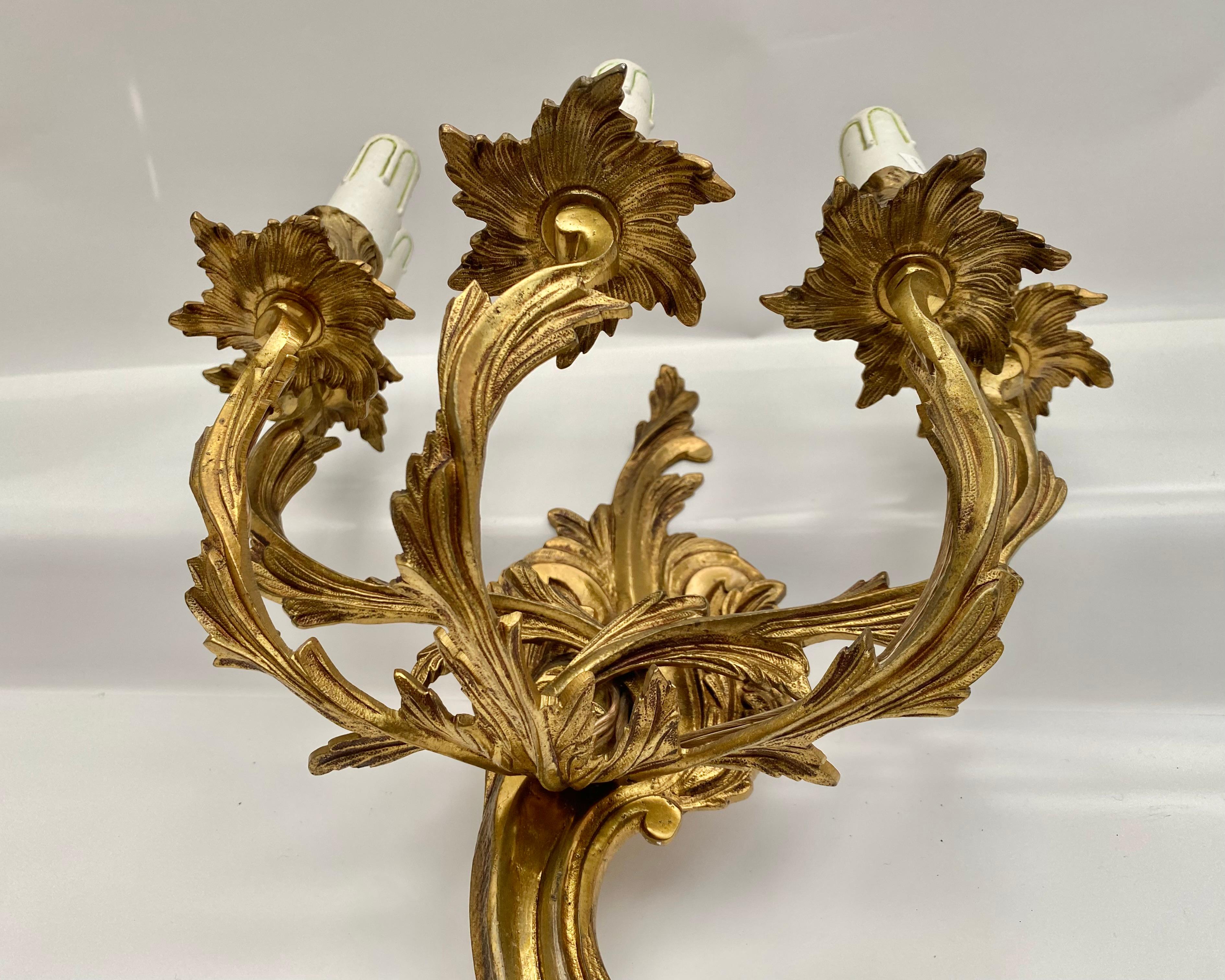 Applique murale Rococo à 5 lumières en bronze en vente 1