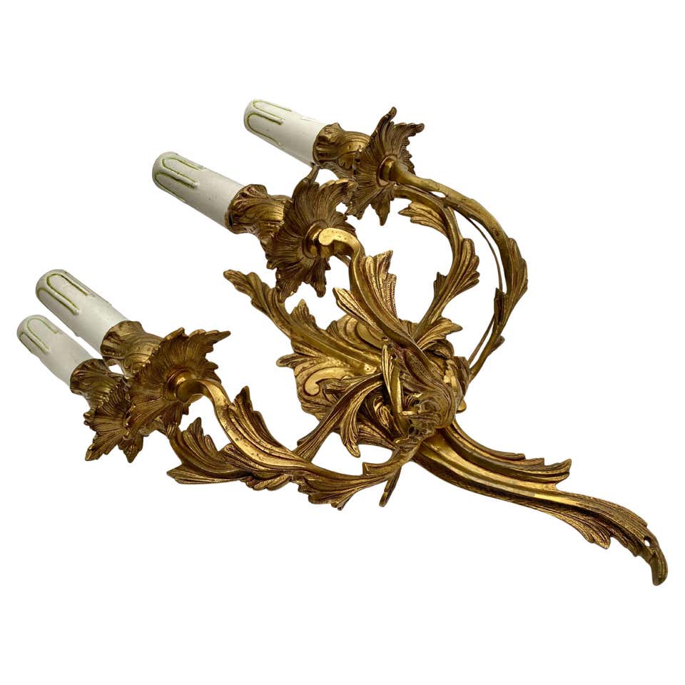 Wall Sconces Vintage Rococo Onyx and Gilt Bronze France, 1960s For Sale ...