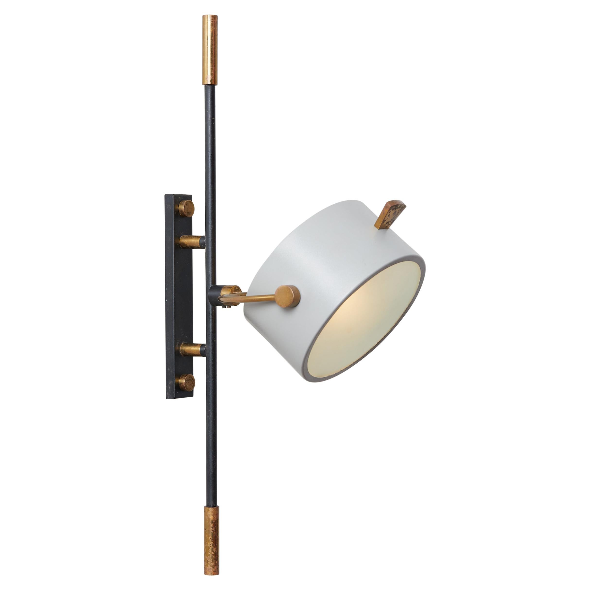 Wall Sconce with Lens Shaped Reflector by Maison Lunel, France, 1950