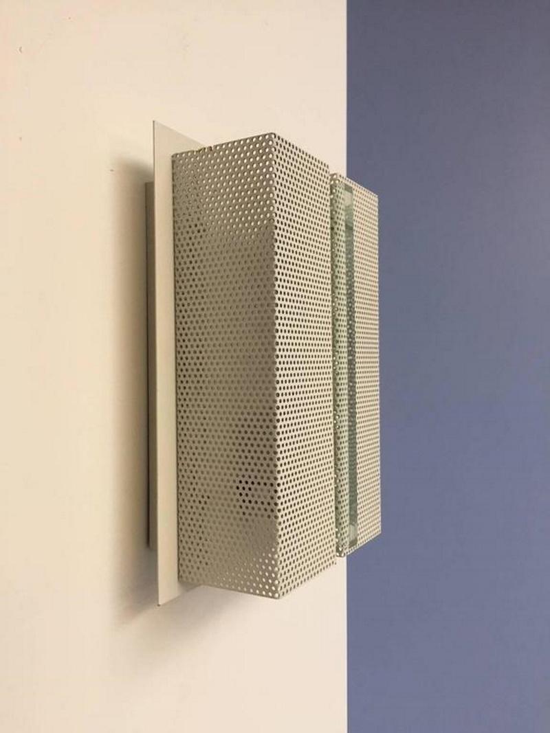 Mid-Century Modern Wall Sconce with Perforated Metal 'Set of 2'