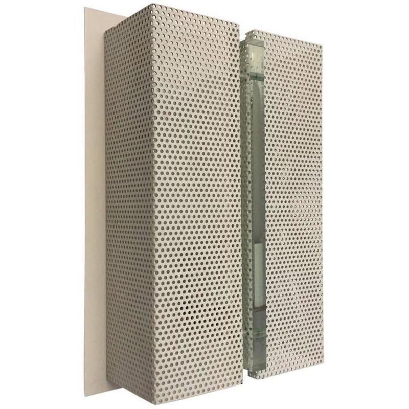 Wall Sconce with Perforated Metal 'Set of 2' In Excellent Condition In Stratford, CT