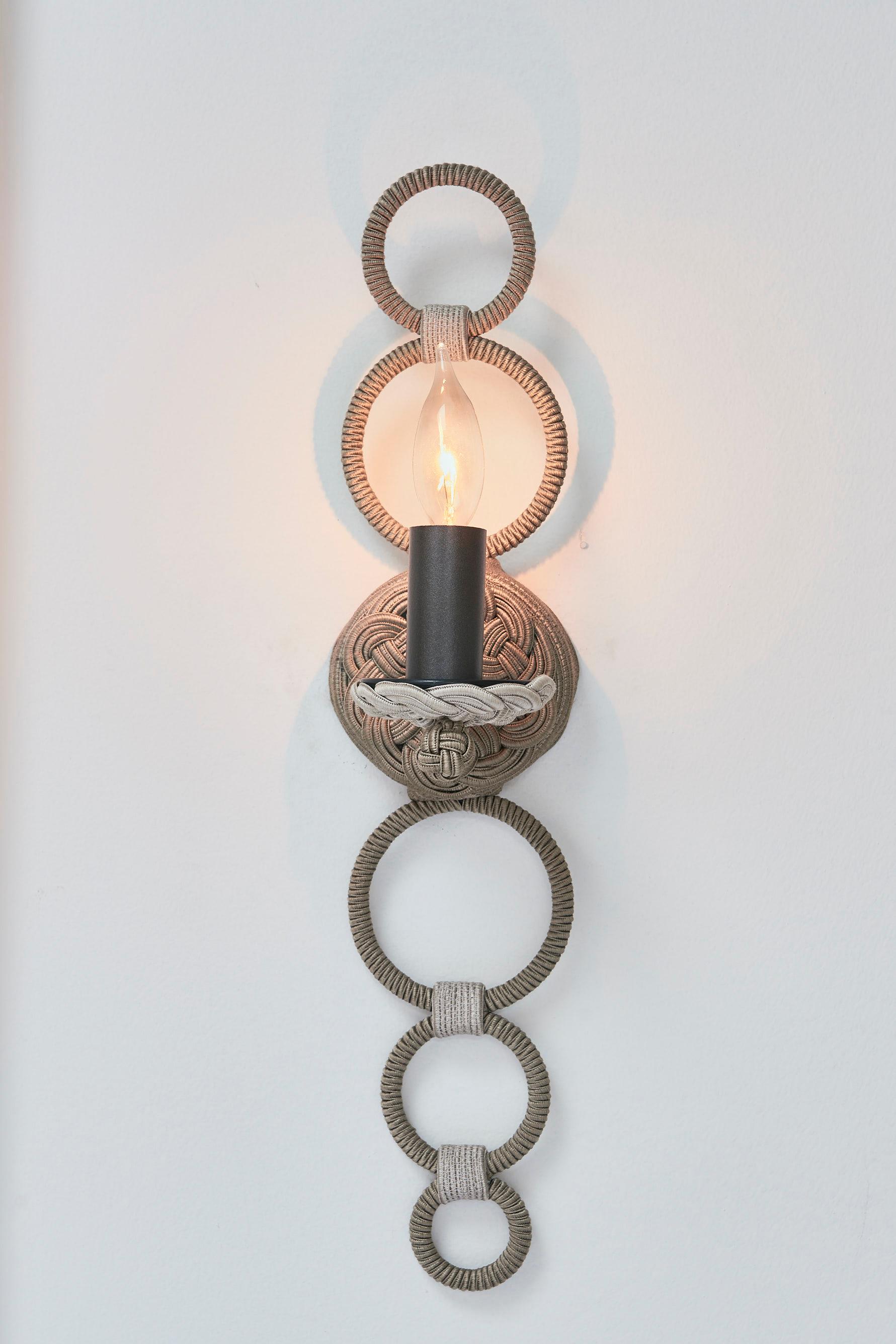 Other Wall Sconce Wrapped in Passementerie, Silk Cords For Sale
