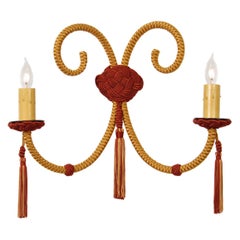 Wall Sconce Wrapped in Passementerie, Silk Cords