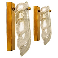 Wall Sconces Barovier & Toso Gold Glass Murano, Italy