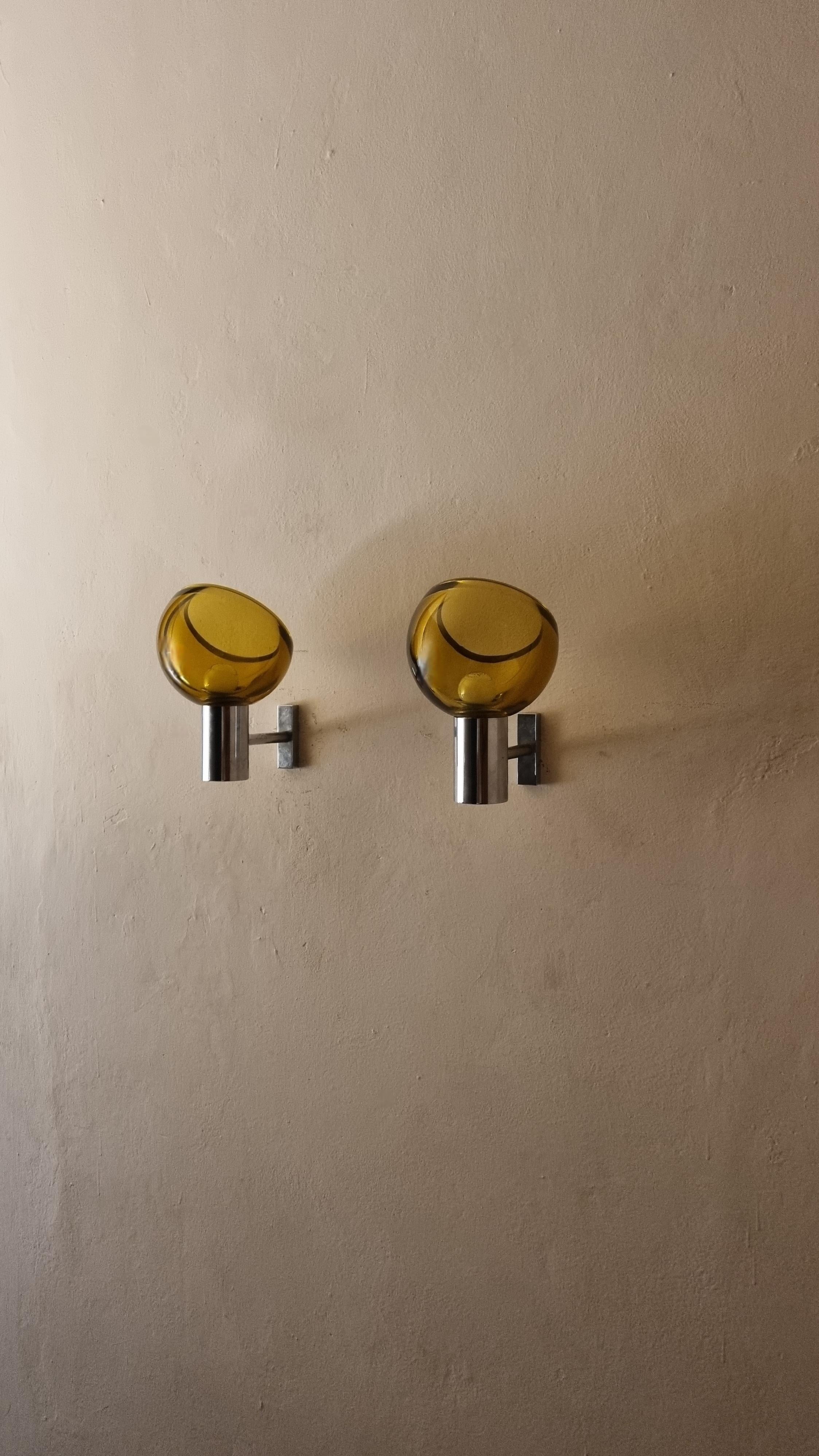 Apliques de pared diseñados por Flavio Poli para Seguso años 60 en Bueno estado para la venta en Arezzo, Italy