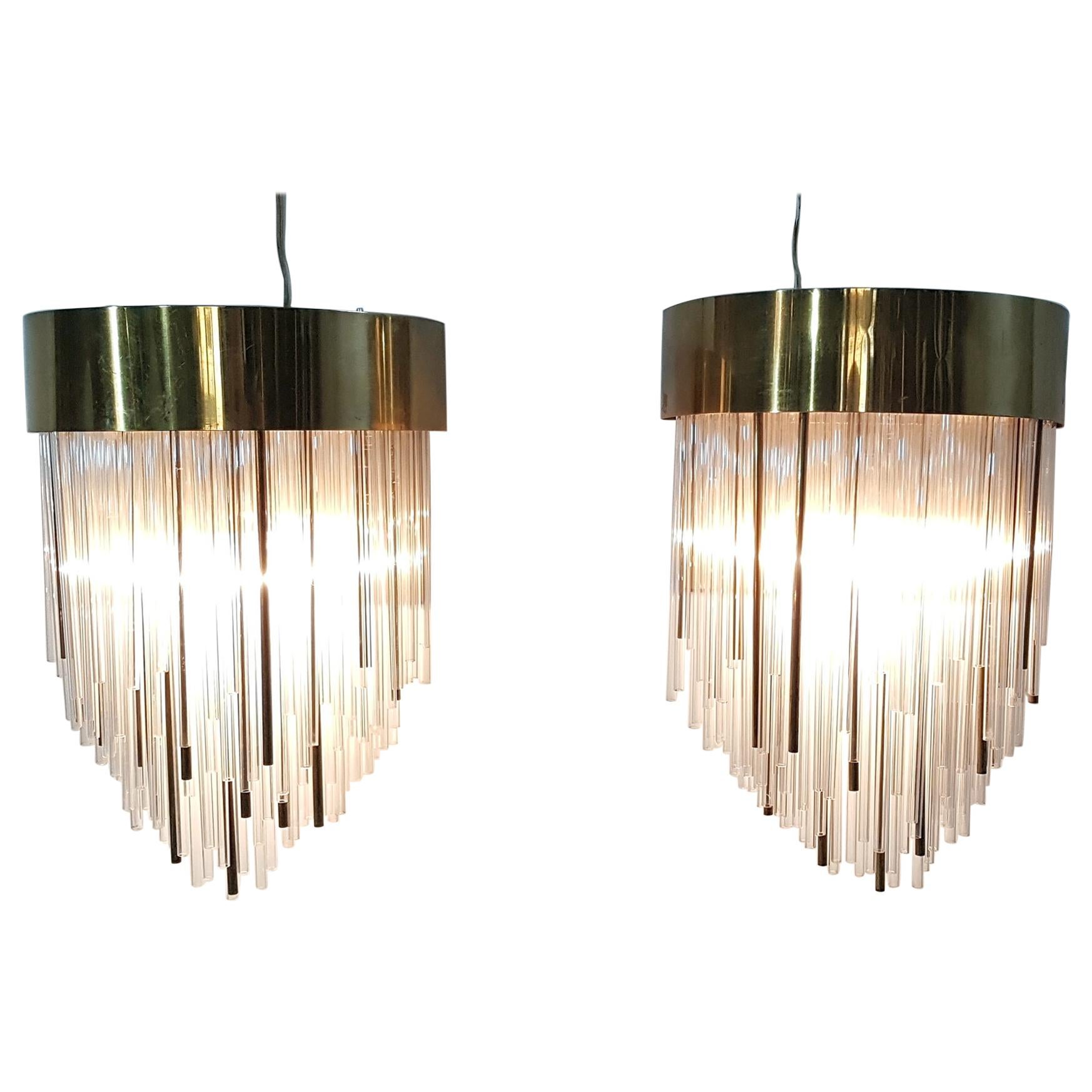 Wall Sconces in Brass and Glass Made in Italy