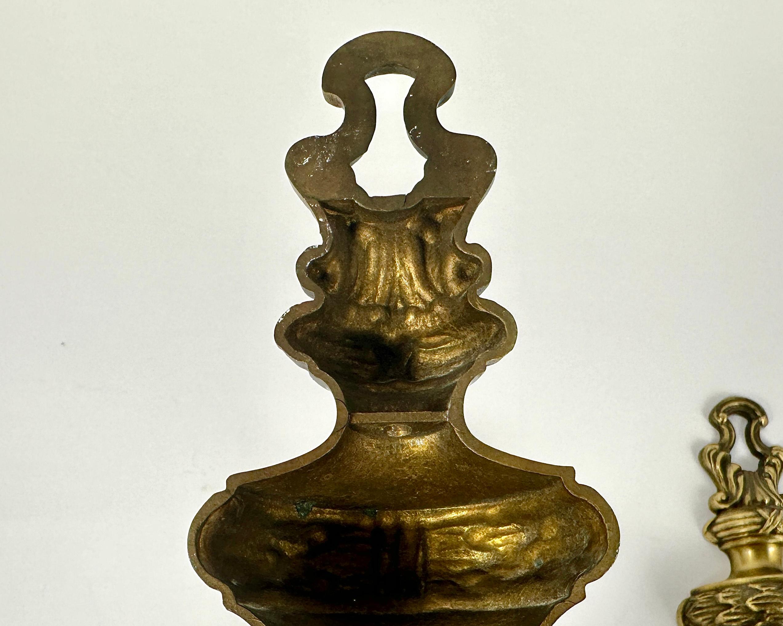 Apliques De Pared De Estilo Clásico Doble Brazo en Bronce Vintage Set 2 en venta 5