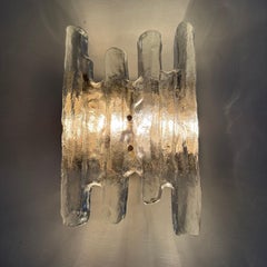 Wandleuchter aus Murano-Eisglas und Metall von J.T. Kalmar für Kalmar, 1960er Jahre