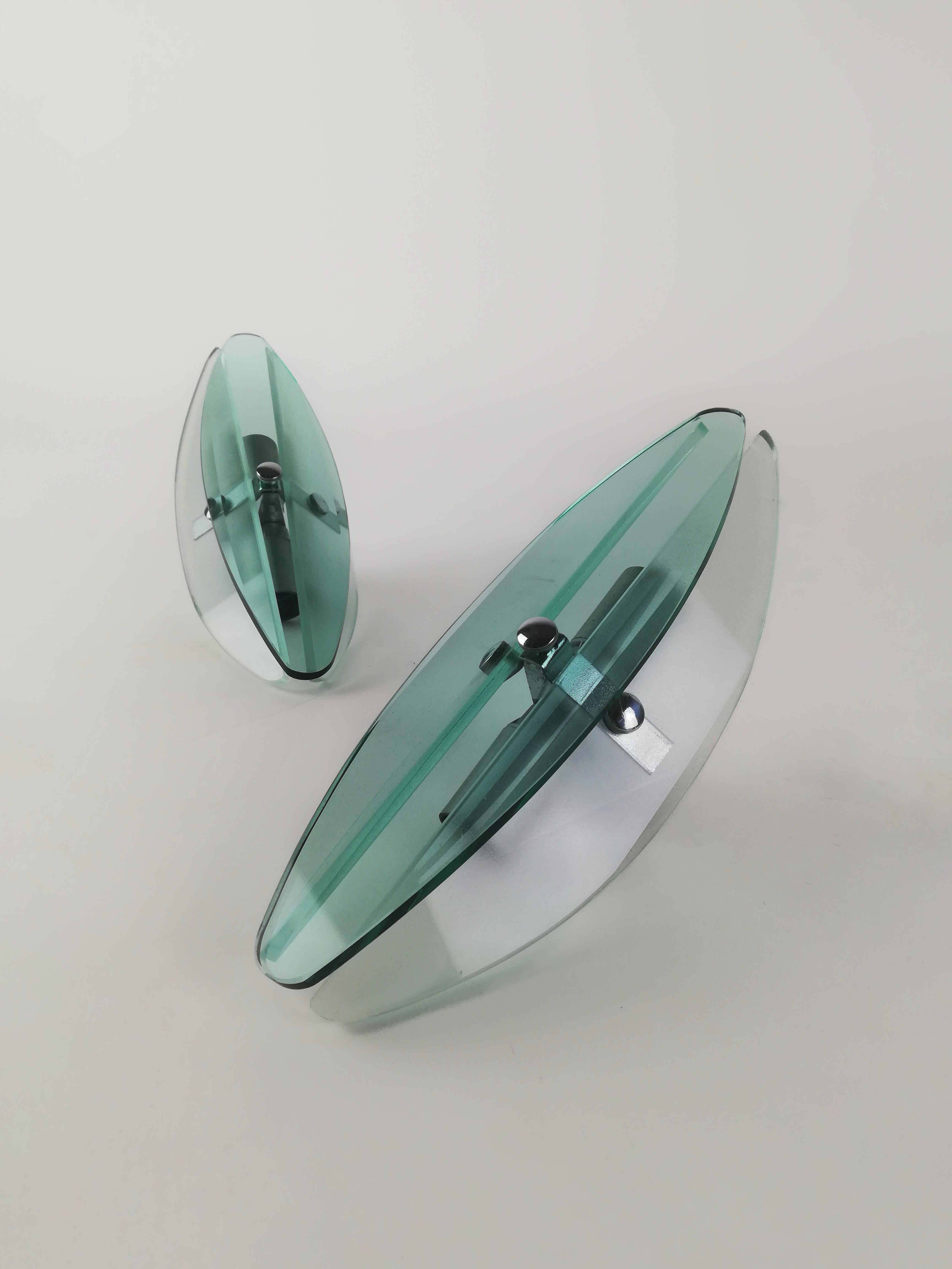 Wall Sconces in Turquoise Glass attributable to Veca, Italy, 1970s, Set of 2 For Sale 11