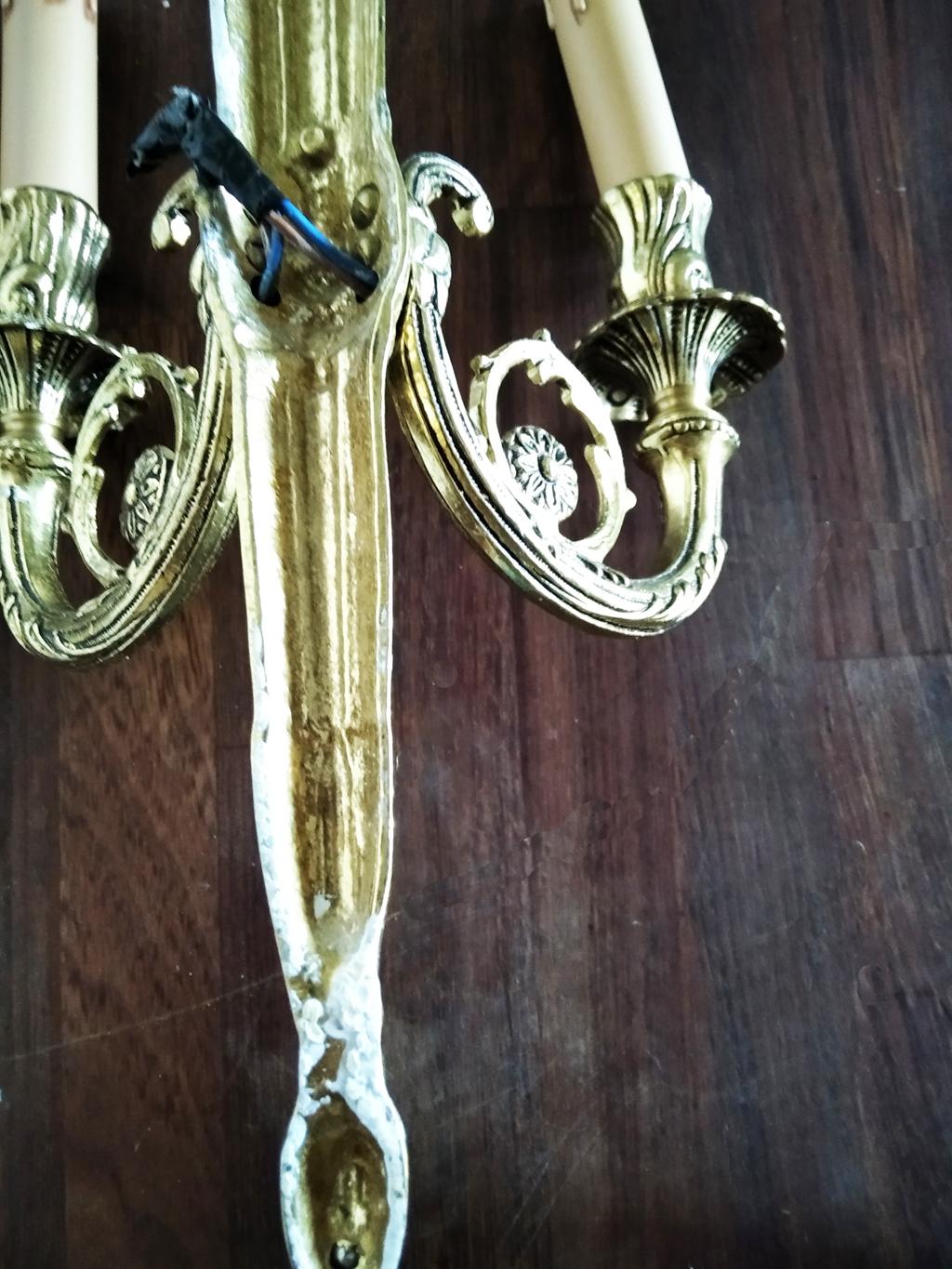 Wall Sconces Louis XVI Style, 20th Century, Brass  or Bronze Dore   For Sale 7