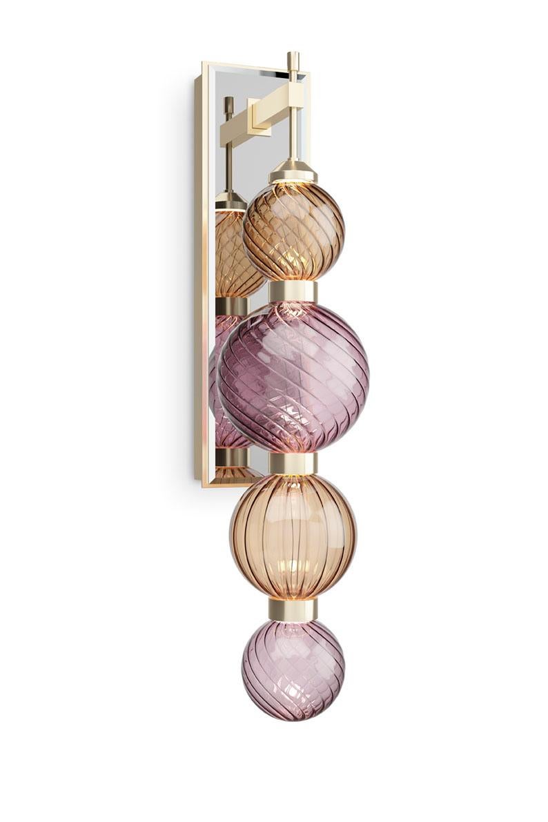 Apliques de Pared Marco Metálico Esferas de Vidrio Pyrex en Diferentes Colores Iluminación Led Moderno en venta