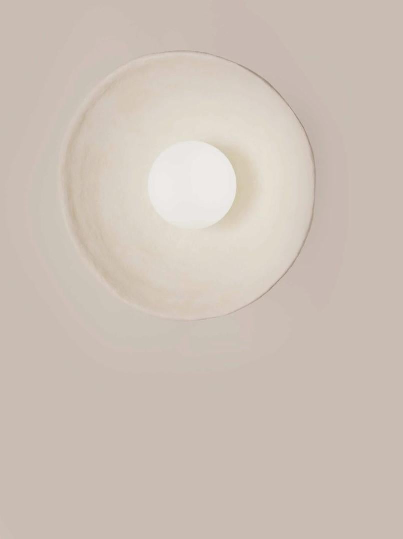 Contemporary Wall sconces pottery modern ceramic Lamp lighting hanging round handmade For Sale