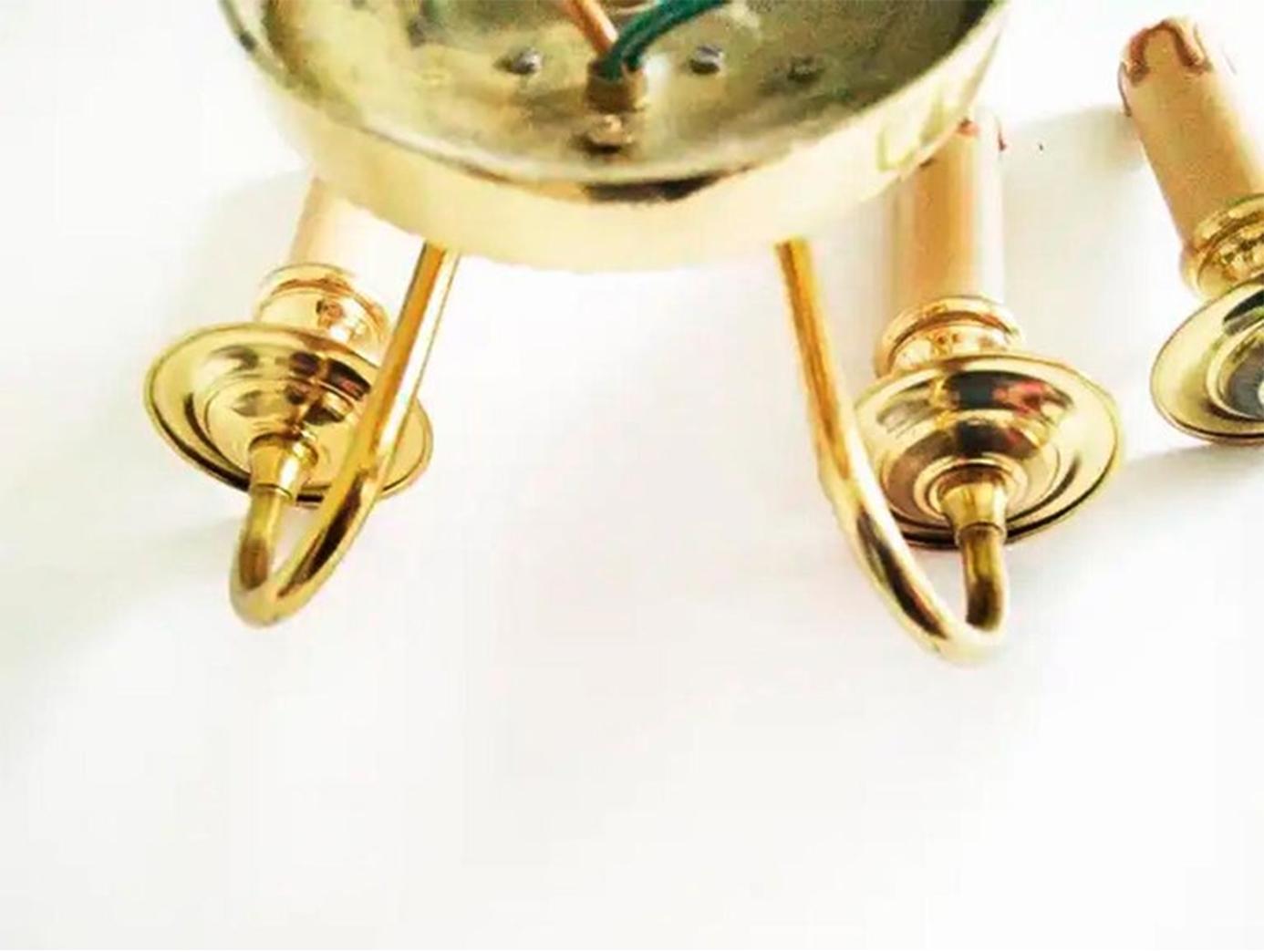Wall Sconces With Two Lights Brass Gold Louis XVI Style, Mid 20th Century France For Sale 1