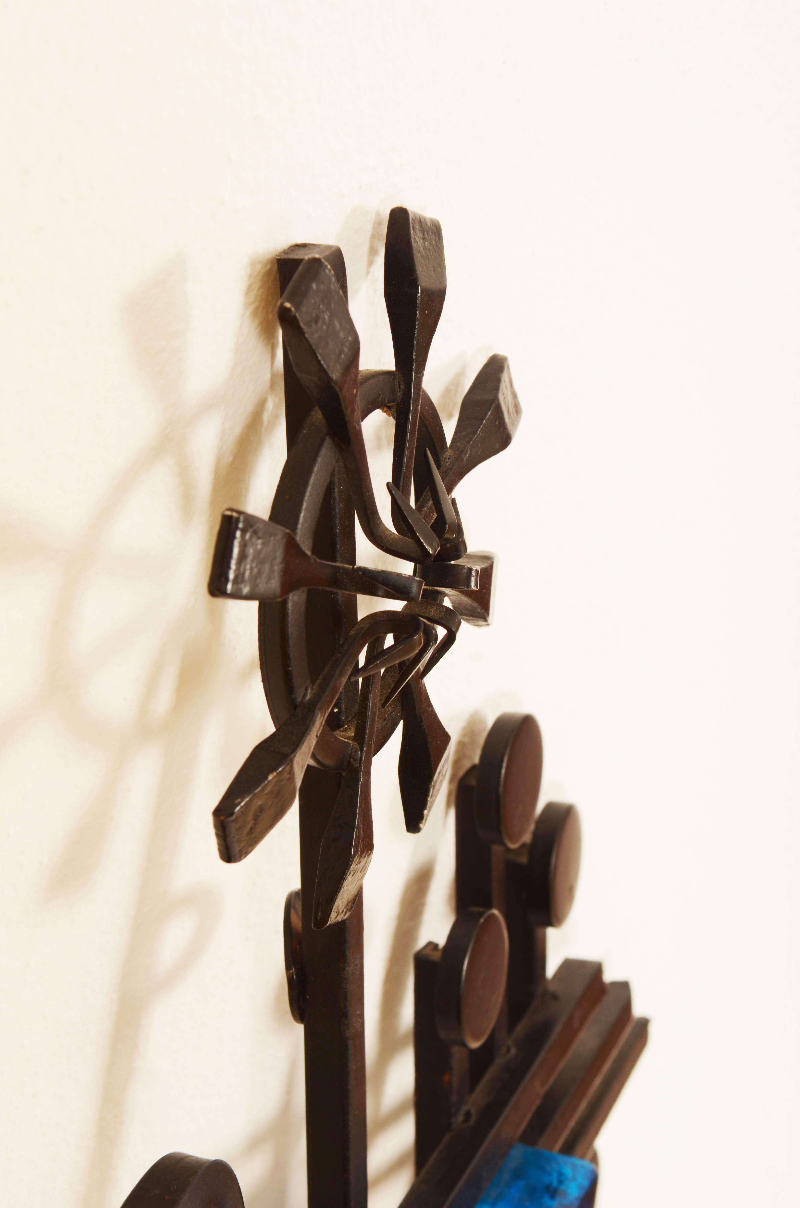 Steel Wall Sculpture Art Work by Svend Aage Holm Sorensen from the 1960s For Sale