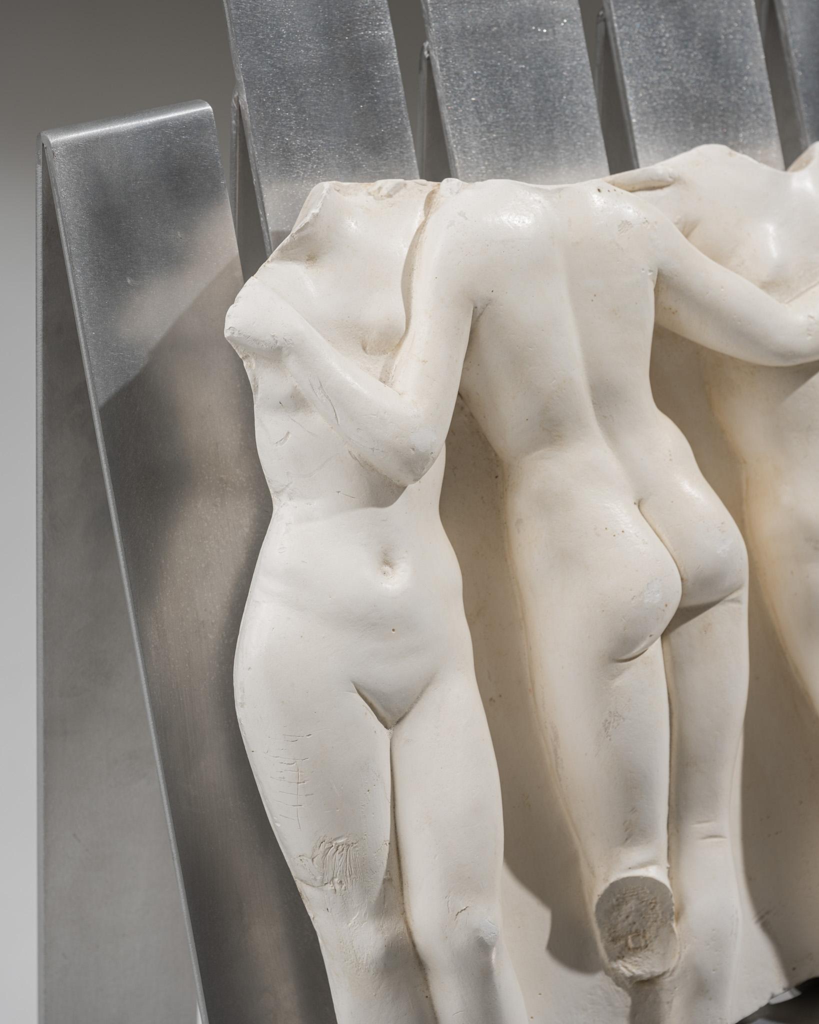 Greco Roman Wall sculpture bas-relief the three graces, 2000s For Sale