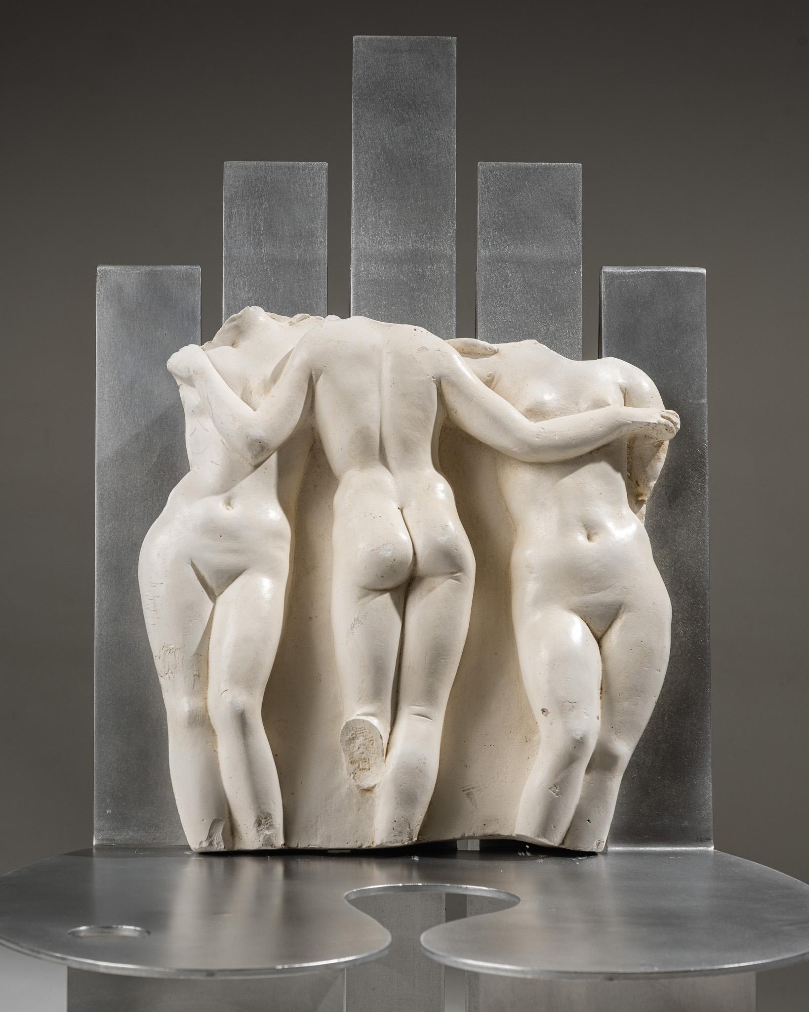 Wall sculpture bas-relief the three graces, 2000s For Sale 2
