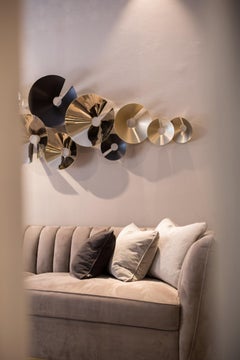 Wall Sculpture contemporary in gold glossy and brushed designed by Andrea Bonini
