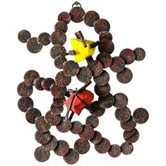Wall Sculpture by Salvino Marsura, Wrought Iron and Murano Glass, 20th Century