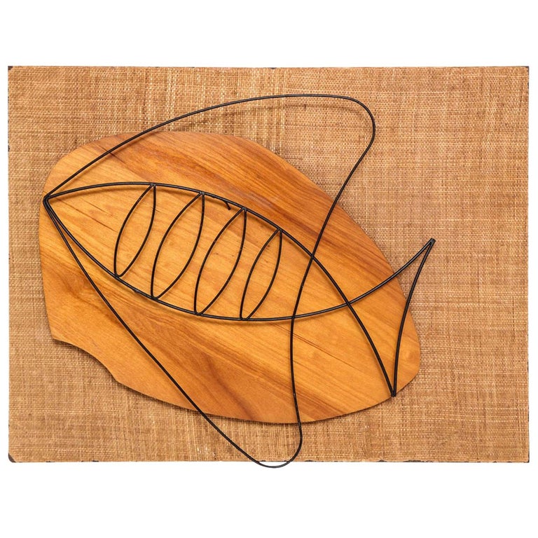 Wall Sculpture, MidCentury, Fish Motif, Wood, Modern Art, circa 1950