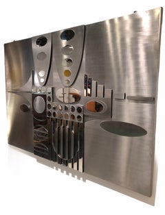 Wall Sculpture Decorative Stainless Steel, circa 1970