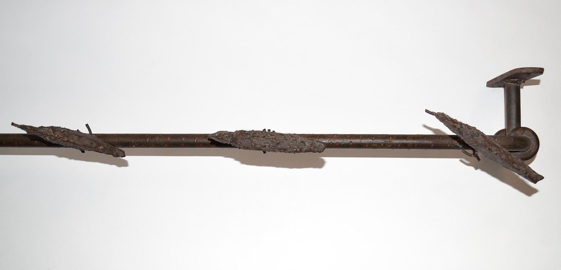 20th Century Wall Sculpture Ilana Goor Style Birds on a Wire in Forged Iron After Giacometti