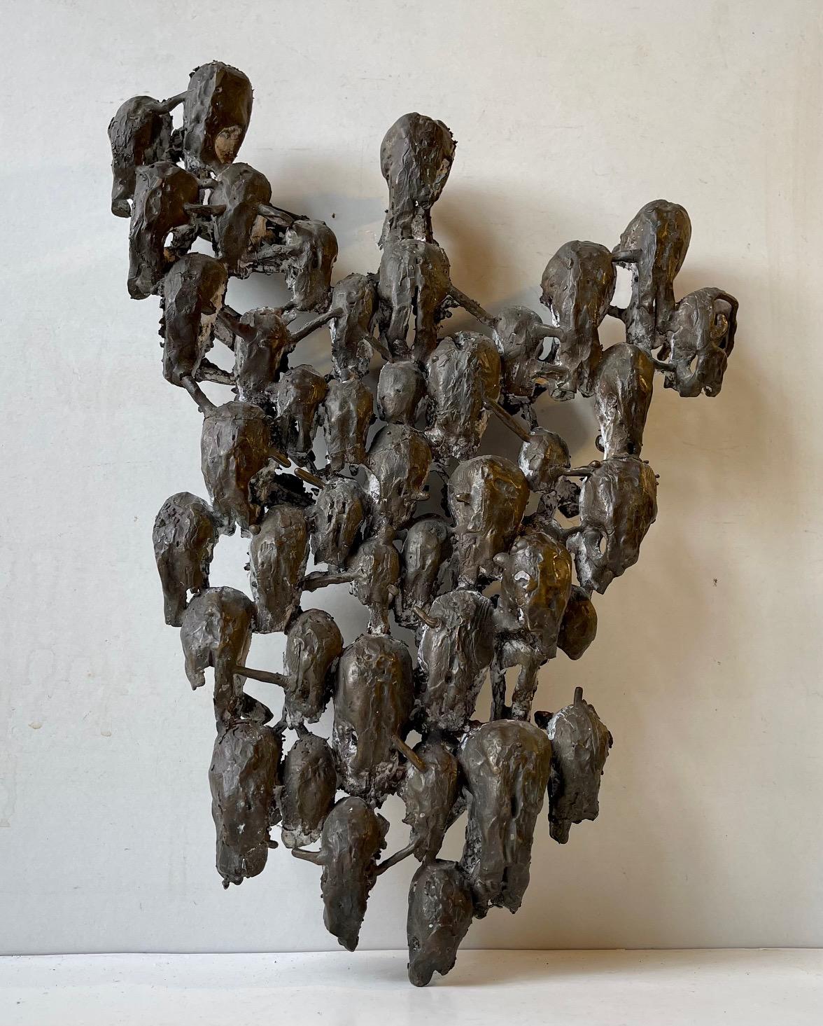 Wandskulptur aus Bronze mit 47 verschlungenen Skulpturen, Rat King, 1970er Jahre (Europäisch) im Angebot