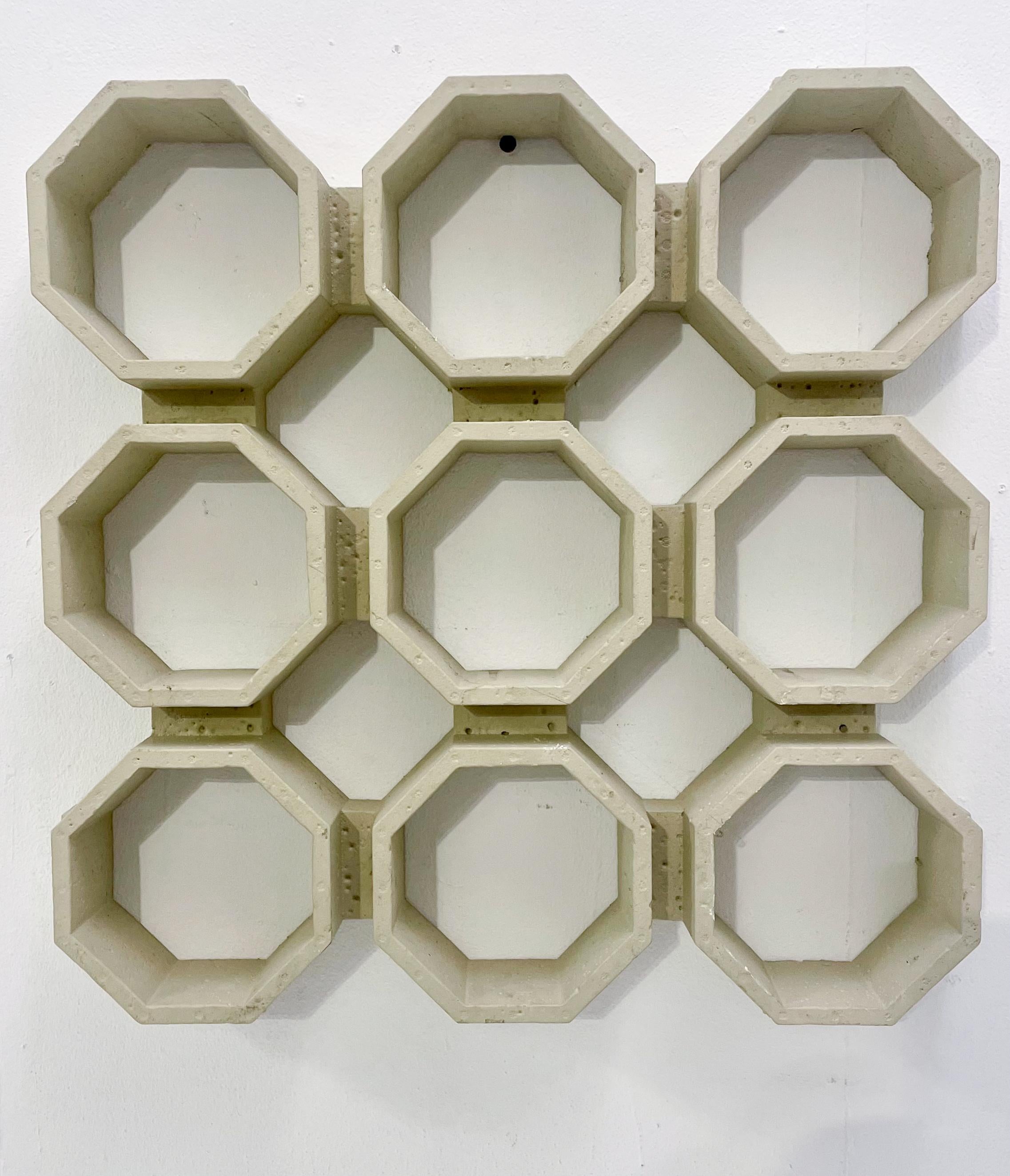 Mid-Century Modern Wall Sculpture in Cement, 170 Pieces Available