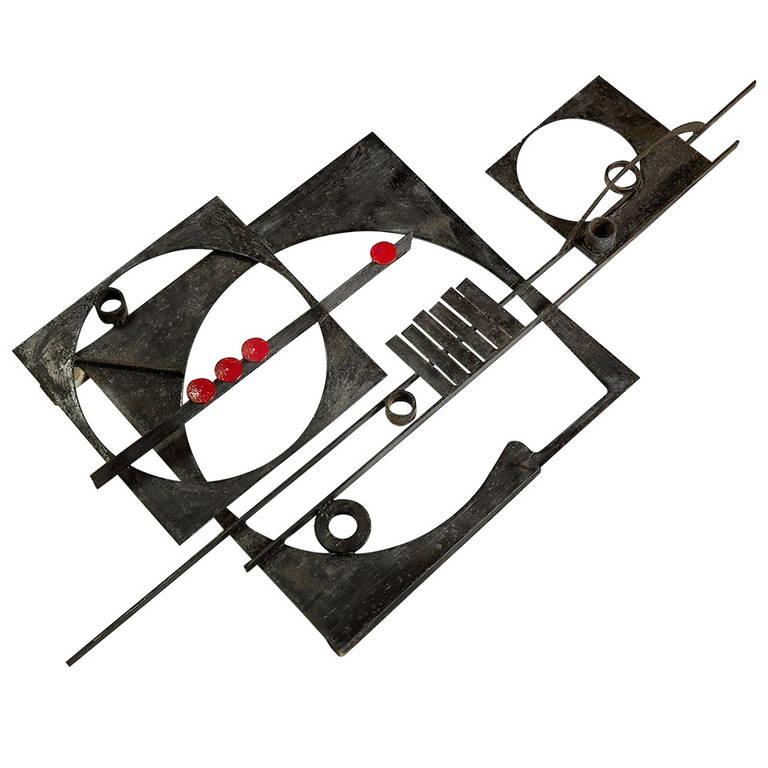 Wall Sculpture in Forged Iron Designed by Jörgen Larsen For Sale