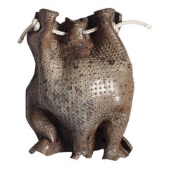 Wall Sculpture in Glazed Stoneware Entitled « Le Crapeau », Anne Barrès, 1977