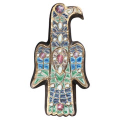 Wall Sculpture In Sandstone And Glass Stones "Eagle" (ca. 1930) By Roger Guerin