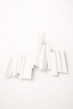 Wall Sculpture in White Lacquered Metal by Lars-Erik Falk, 1963