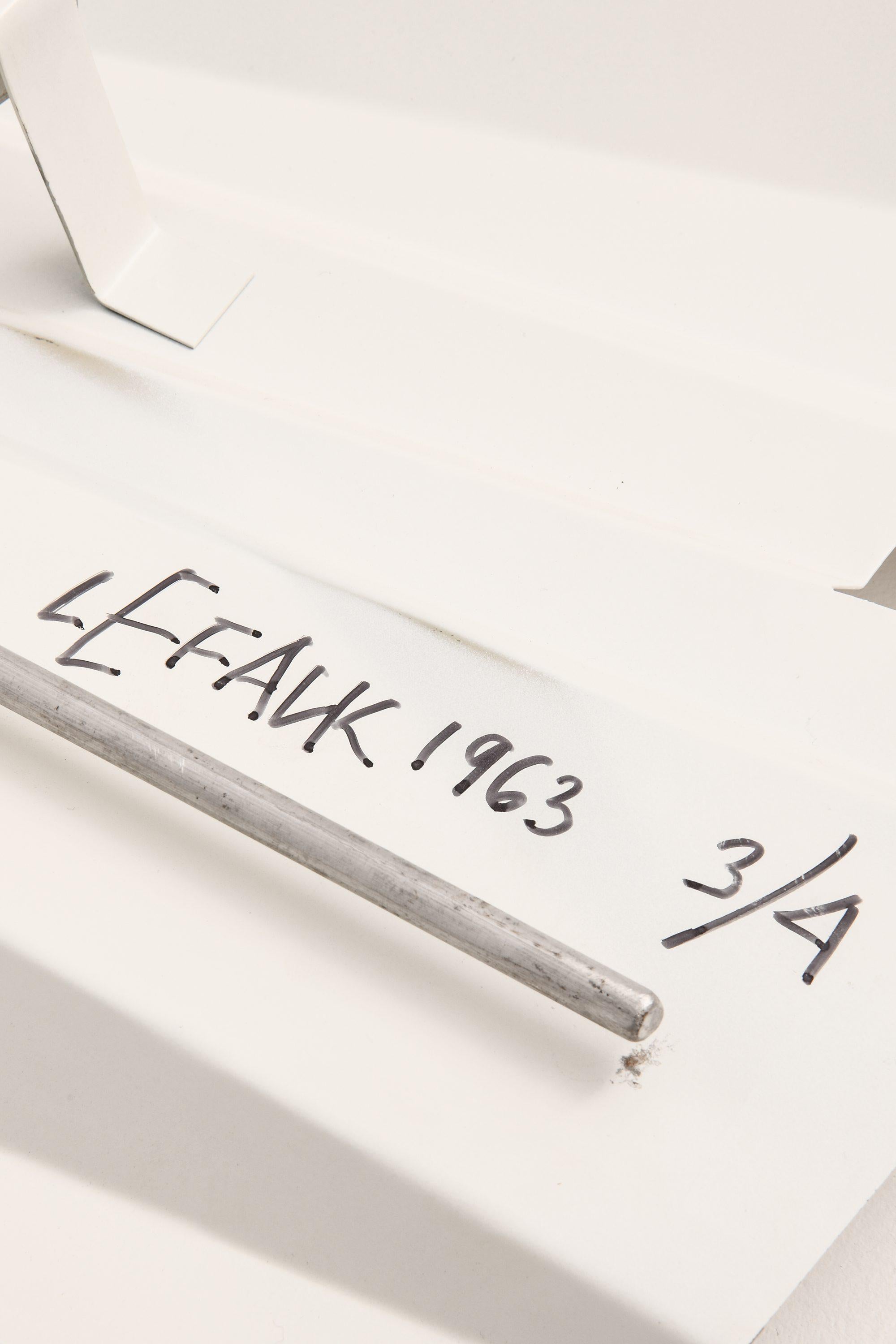 Wall Sculpture in White Lacquered Metal by Lars-Erik Falk, 1963 In Good Condition For Sale In Limhamn, Skåne län