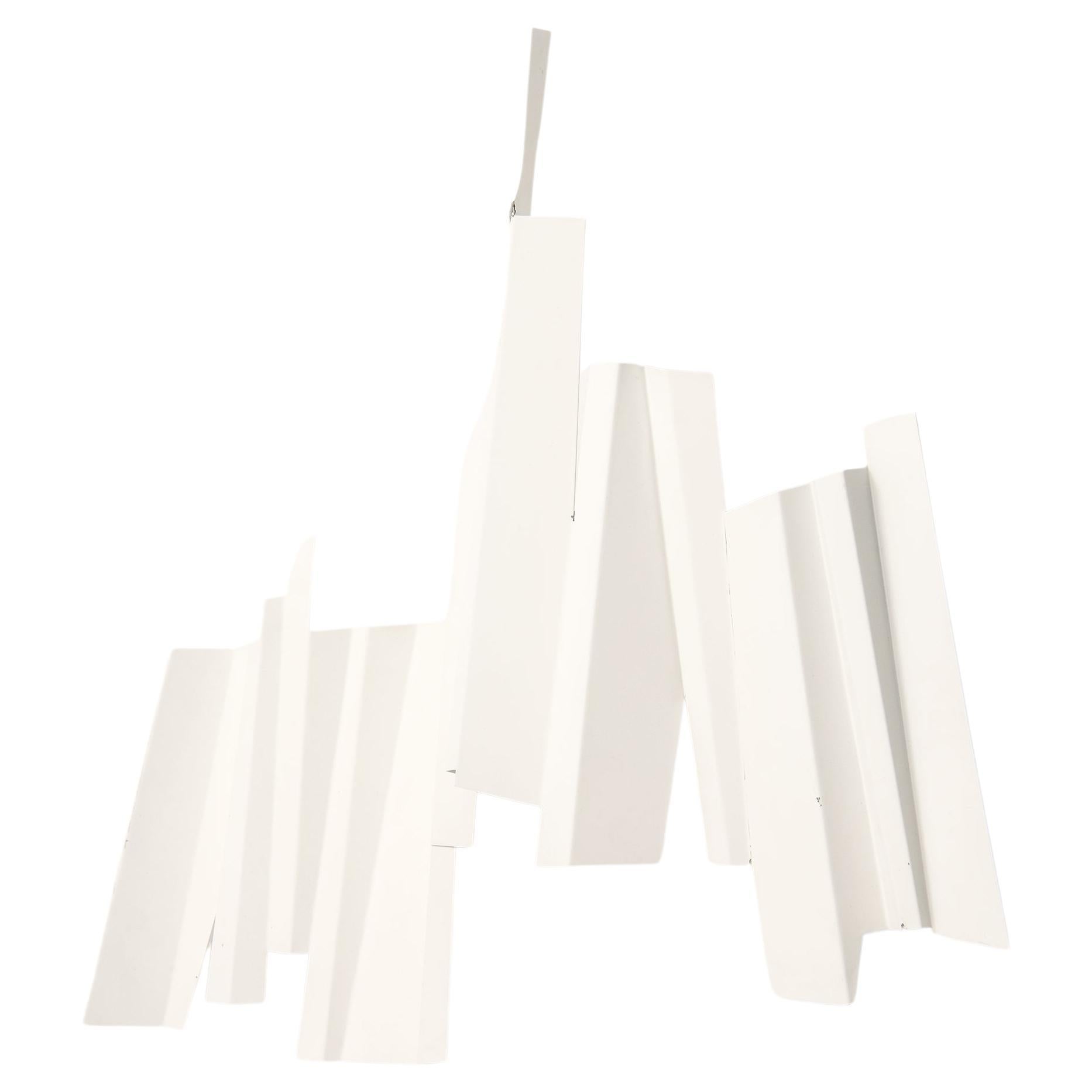 Wall Sculpture in White Lacquered Metal by Lars-Erik Falk, 1963