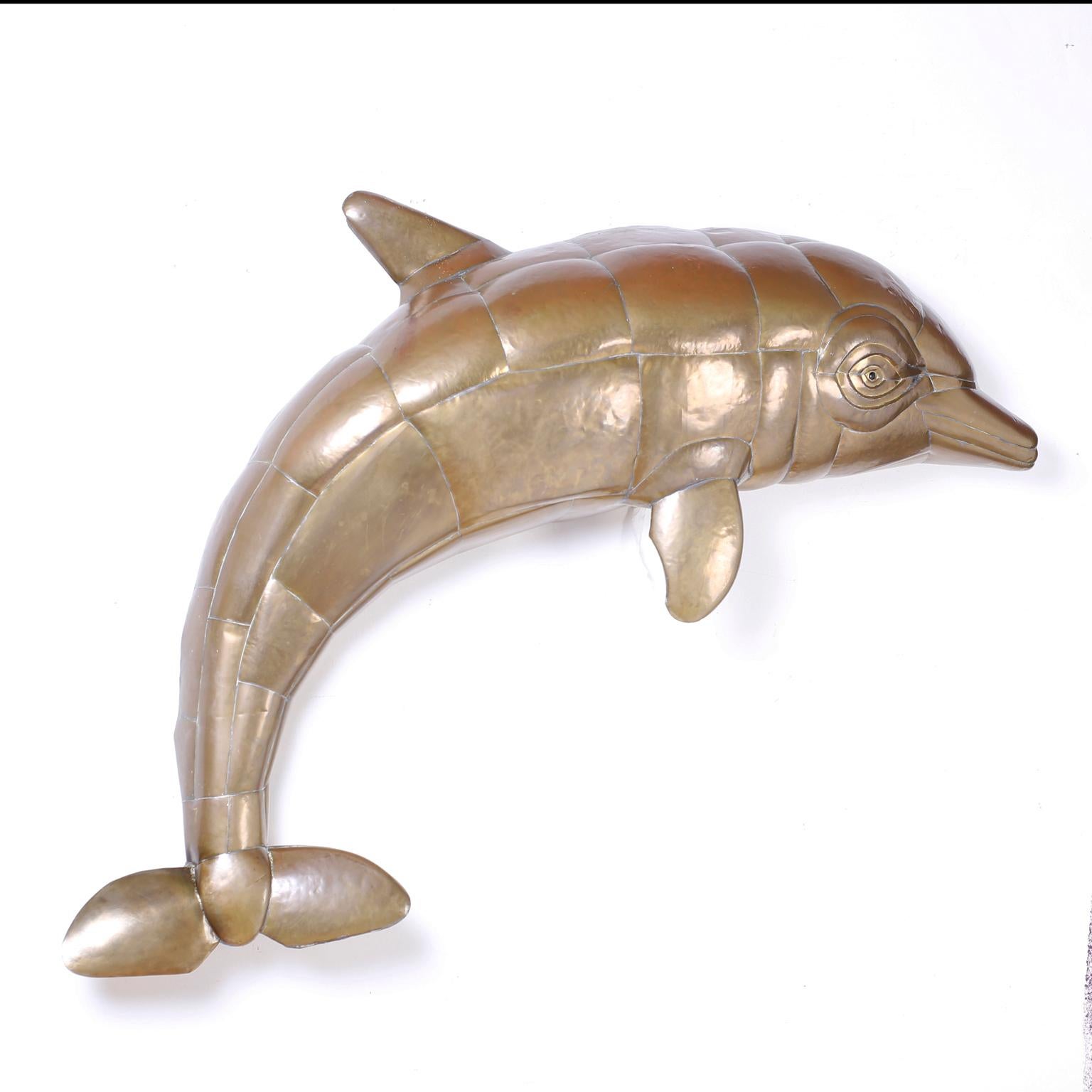 20th Century Wall Sculpture of a Dolphin For Sale