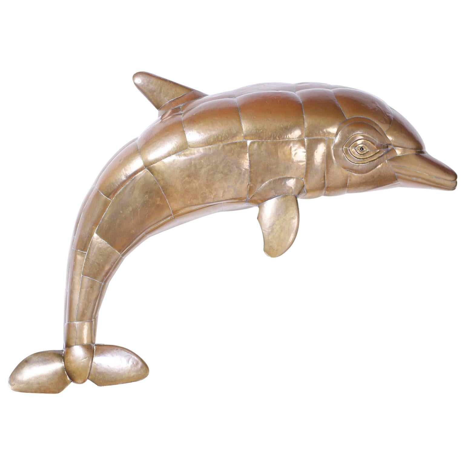 Wall Sculpture of a Dolphin For Sale