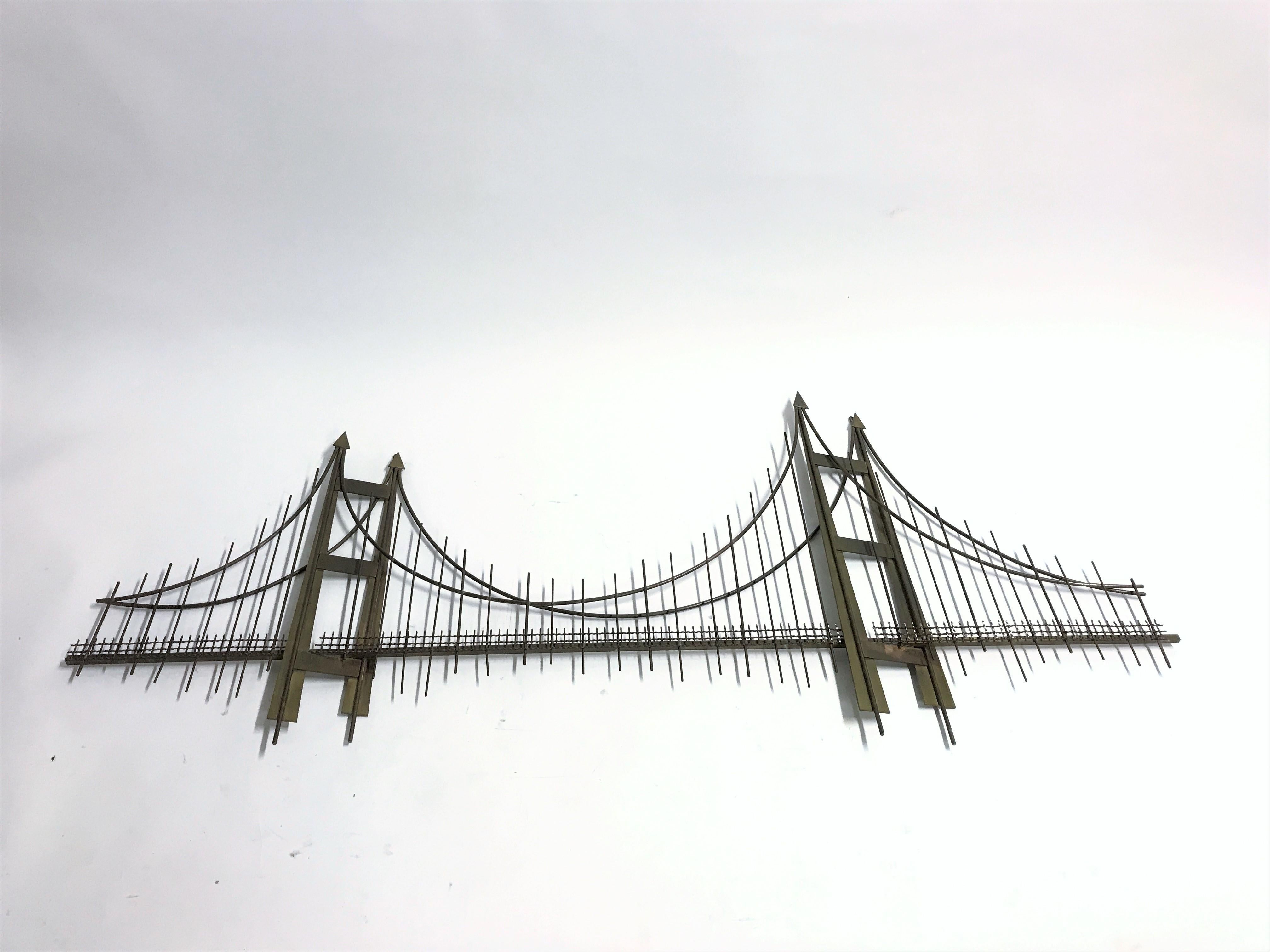 Belgian Wall Sculpture of the Golden Gate Bridge, 1970s