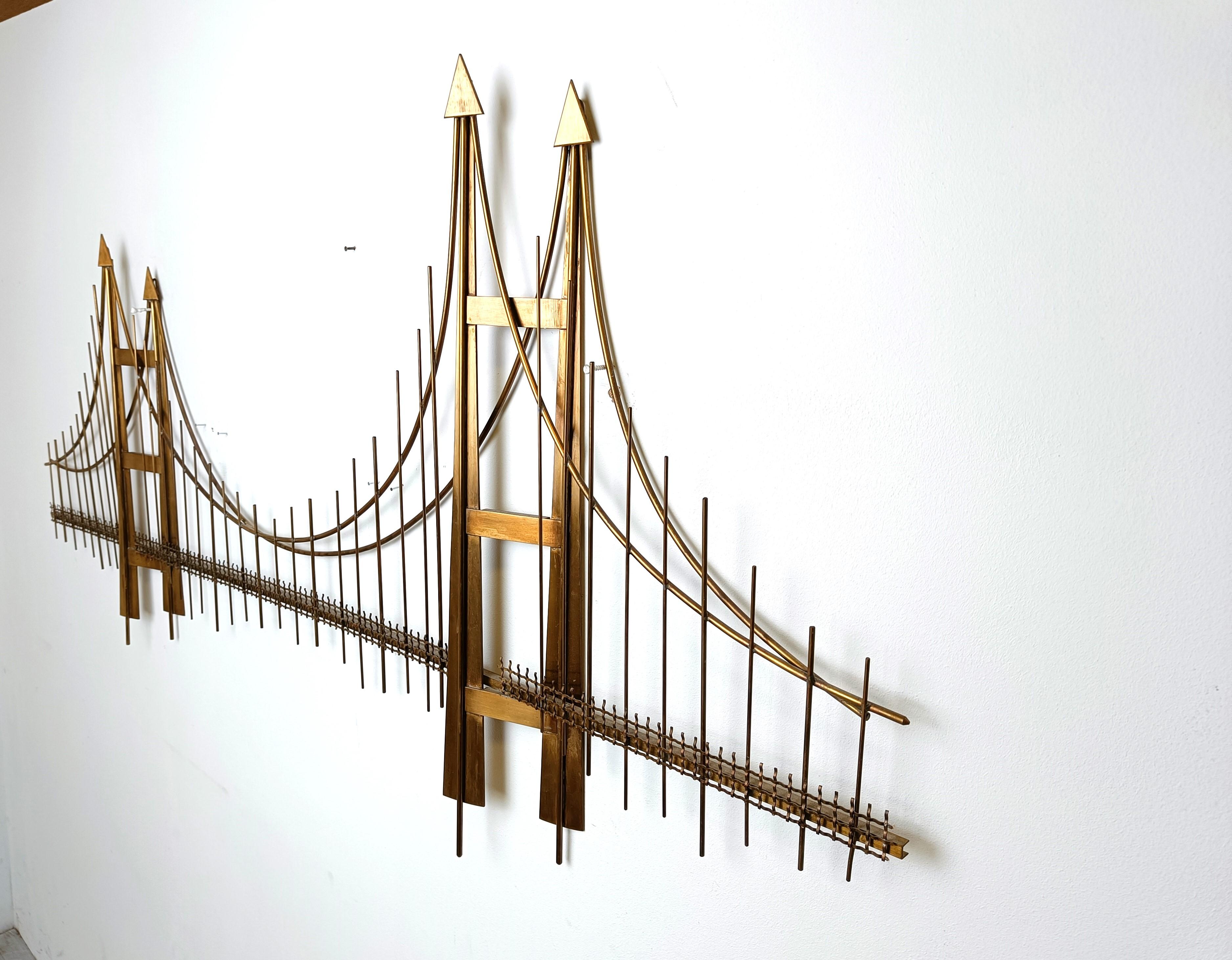 Late 20th Century Wall sculpture of the Golden gate bridge, 1970s For Sale