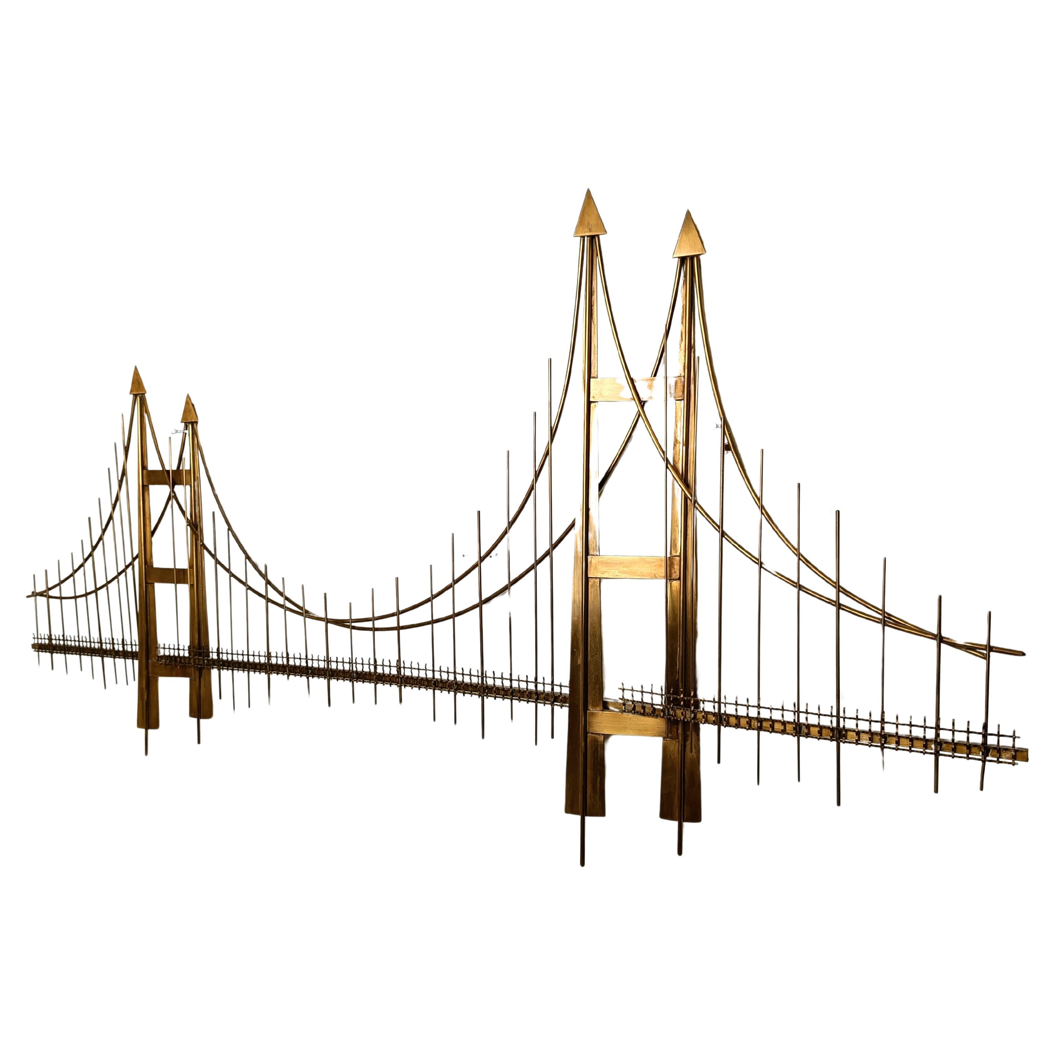 Wall sculpture of the Golden gate bridge, 1970s For Sale
