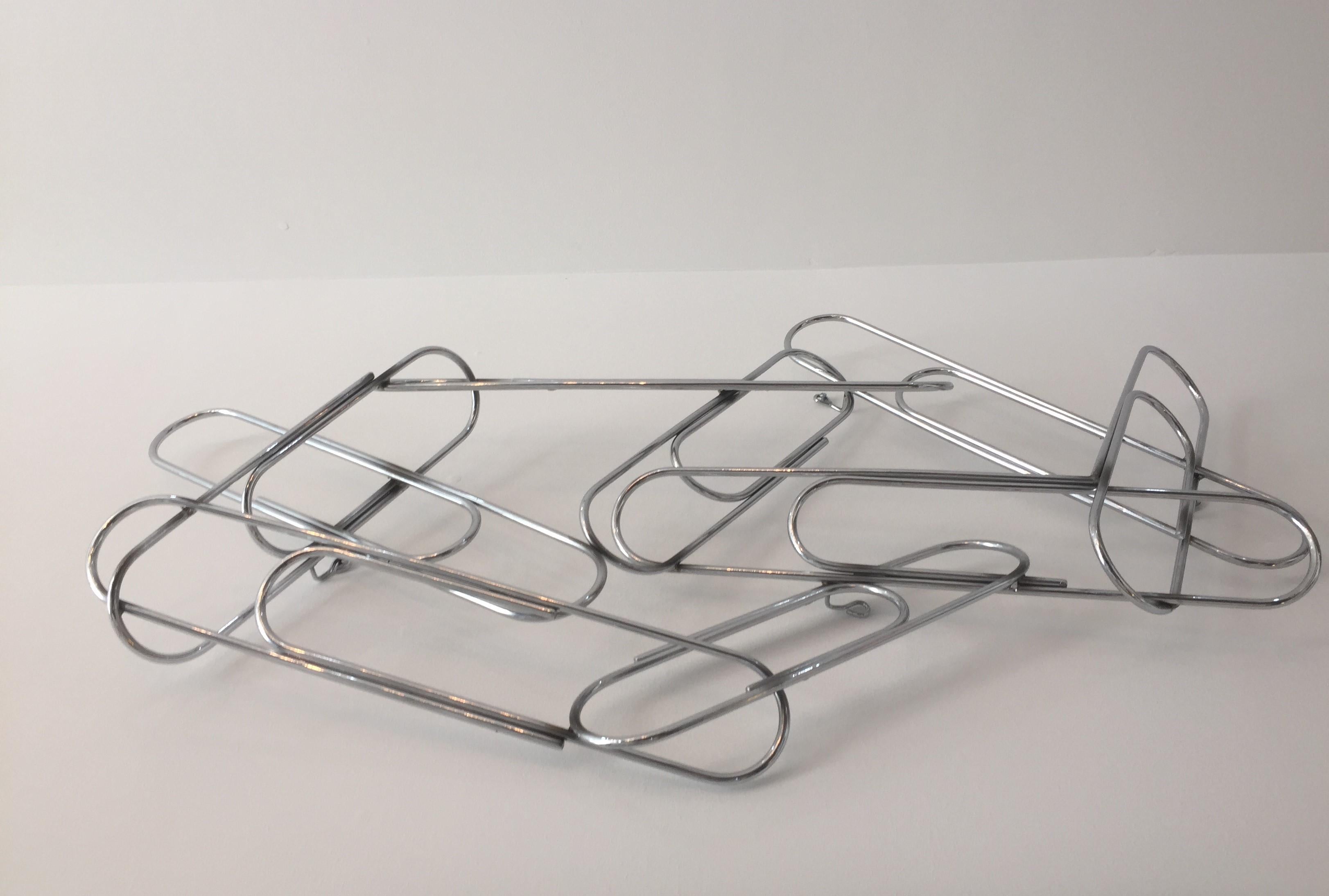 Mid-Century Modern Wall Scuputure of Paper Clips by Curtis Jere