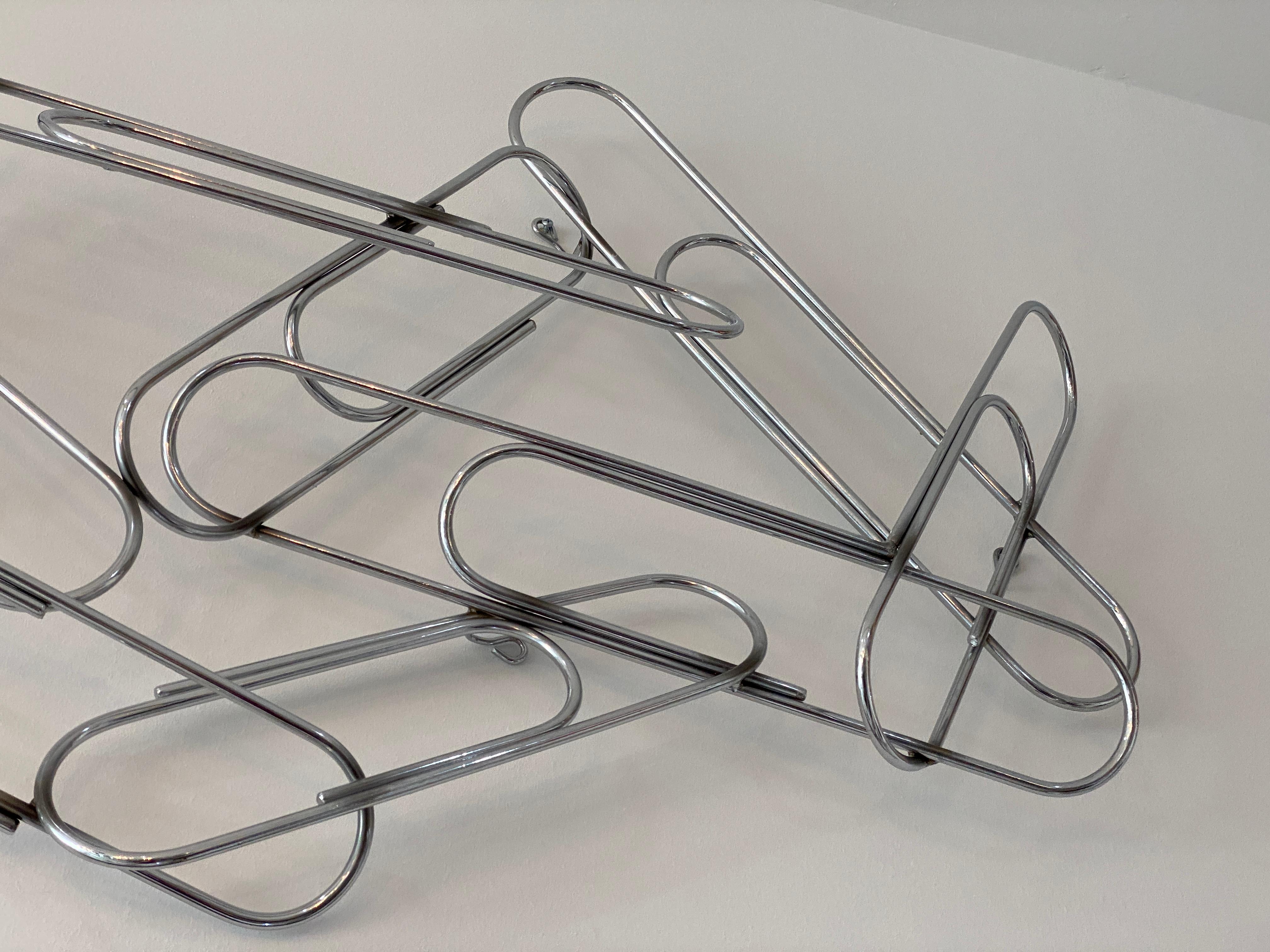 Mid-Century Modern Wall Scuputure of Paper Clips by Curtis Jere