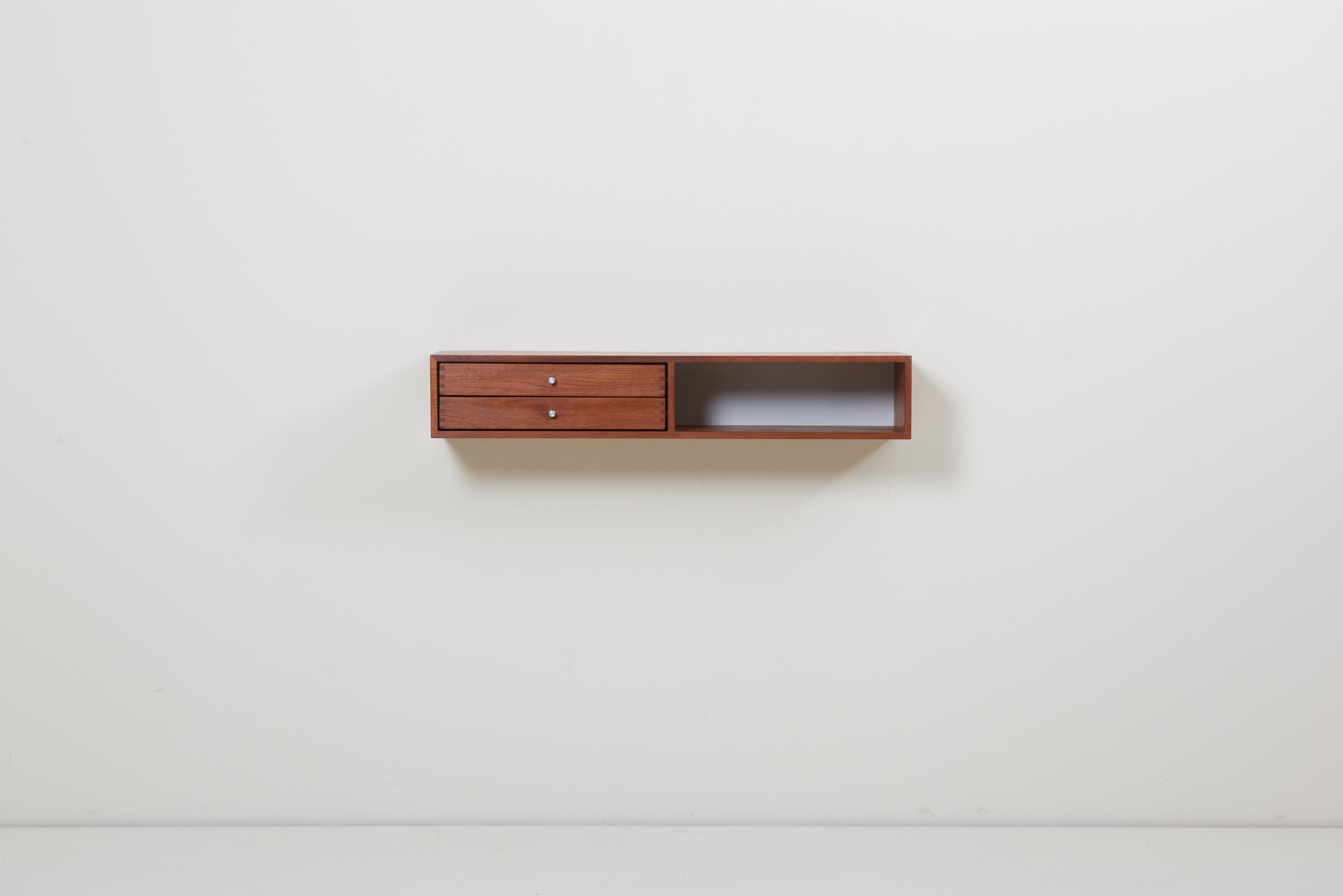 Teak wall shelf with two drawers by Aksel Kjersgaard for Kai Kristiansen.