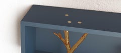 Wandregal / Wandschrank mit Einsatz aus Messingguss Minotti Italia Tri 1