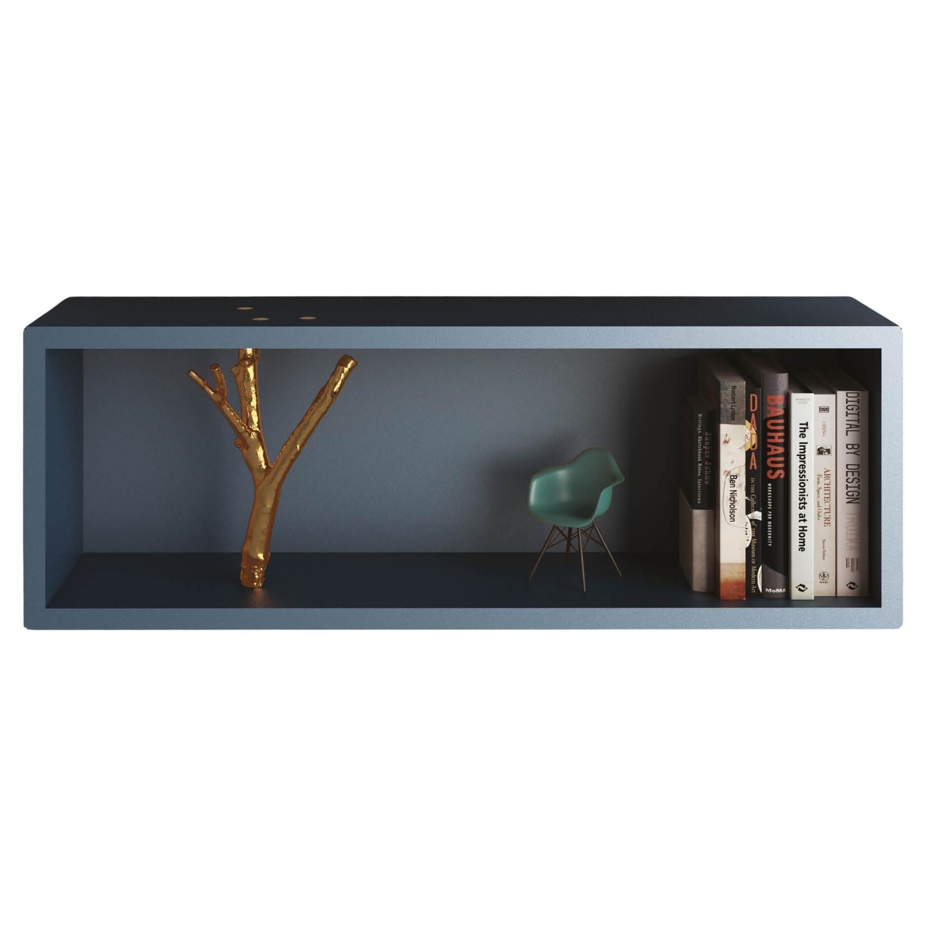 Wall Shelf / Wall Storage Unit with insert in cast brass Minotti Italia Tri 1 For Sale