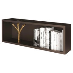 Wandregal / Wandschrank mit Einsatz aus Messingguss Minotti Italia Tri 1