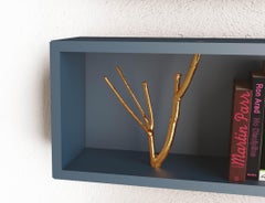 Wandregal/Wandregal mit Einsatz aus Messingguss Minotti Italia Tri 2 Blau